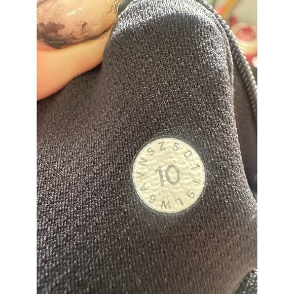 Lululemon Pace Rival Crop Leggings Medium Rise Mesh Abstract Print Black Size 10 - Picture 8 of 10